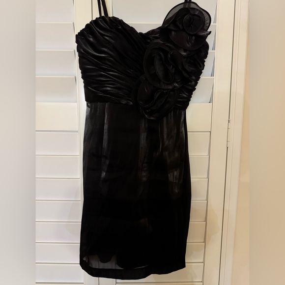 Aidan Mattox Organza Strapless Mini Black Dress Size: 6 NWT - Picture 6 of 16